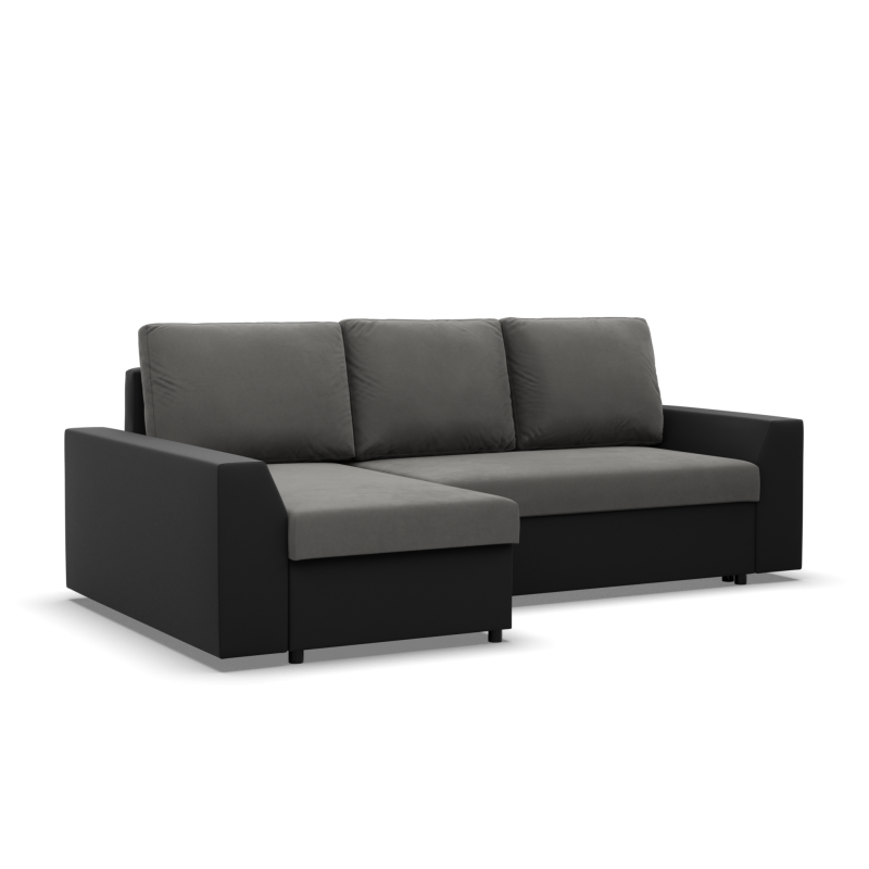 Corner Sofa LUGO, Color - DARK GRAY + BLACK