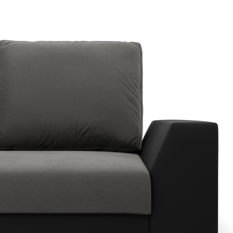 Ecksofa LUGO, Farbe - DUNKELGRAU + SCHWARZ