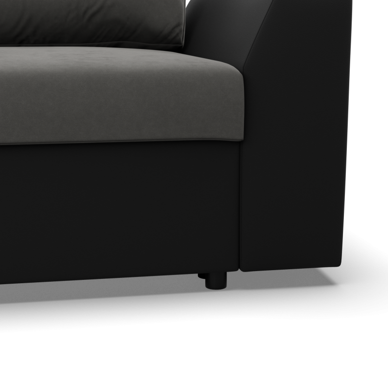 Ecksofa LUGO, Farbe - DUNKELGRAU + SCHWARZ