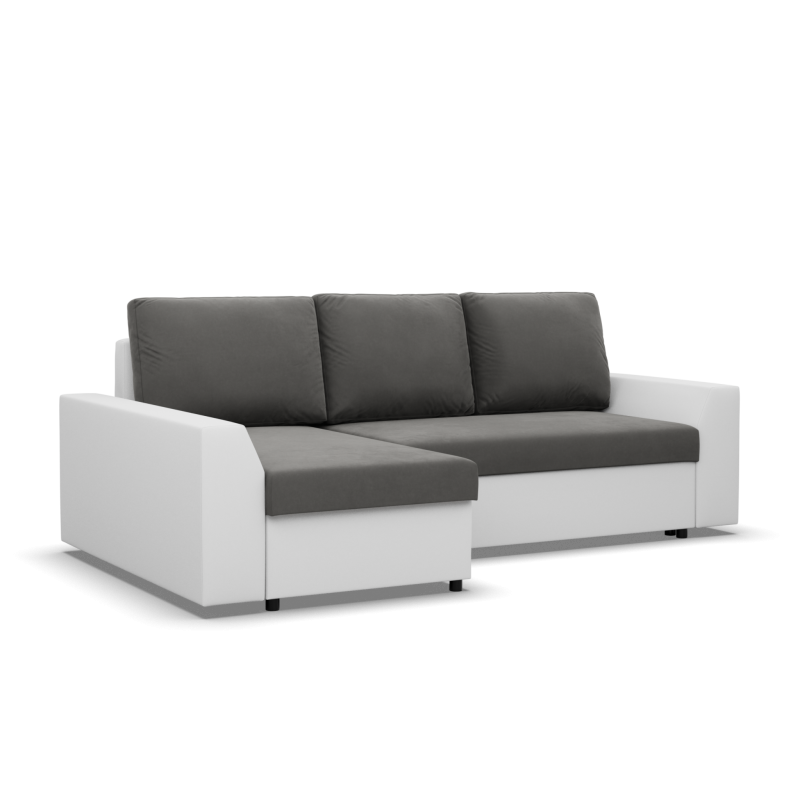 Corner sofa LUGO, Color - DARK GRAY + WHITE