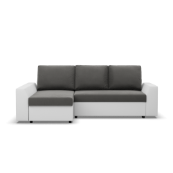 Corner sofa LUGO, Color - DARK GRAY + WHITE