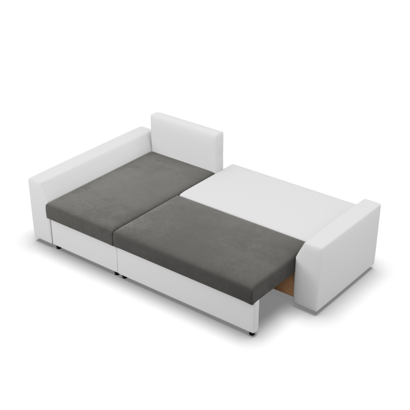 Ecksofa LUGO, Farbe - DUNKELGRAU + WEISS