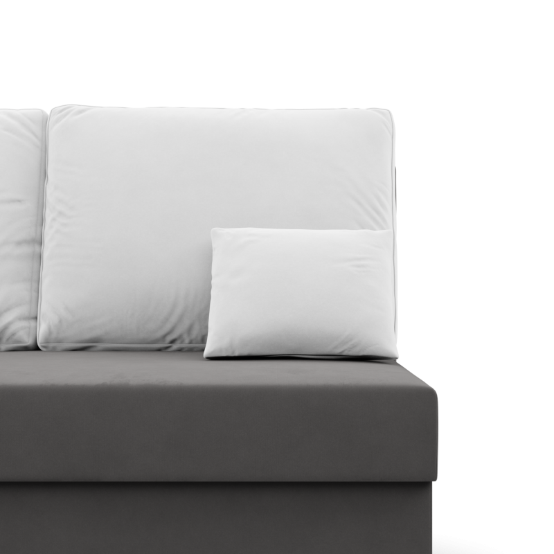 Ecksofa KEMI, Polsterung - Schaumstoff, Seite - LINKS, Farbe - GRAU + WEISS