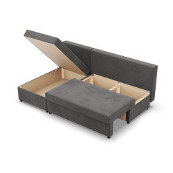 Ecksofa KEMI, Polsterung - Schaumstoff, Seite - LINKS, Farbe - GRAU