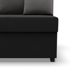 Corner sofa KEMI, Filling - Foam, Side - LEFT, Color - BLACK + GRAY