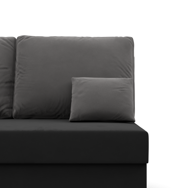 Corner sofa KEMI, Filling - Foam, Side - LEFT, Color - BLACK + GRAY
