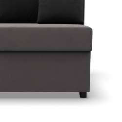 KEMI Corner Sofa, Filling - Foam, Side - LEFT, Color - GRAY + BLACK