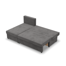 KEMI Corner Sofa, Filling - Foam, Side - LEFT, Color - GRAY + BLACK