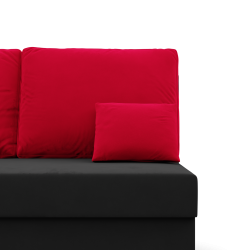 KEMI corner sofa, Filling - Foam, Side - LEFT, Color - BLACK + RED