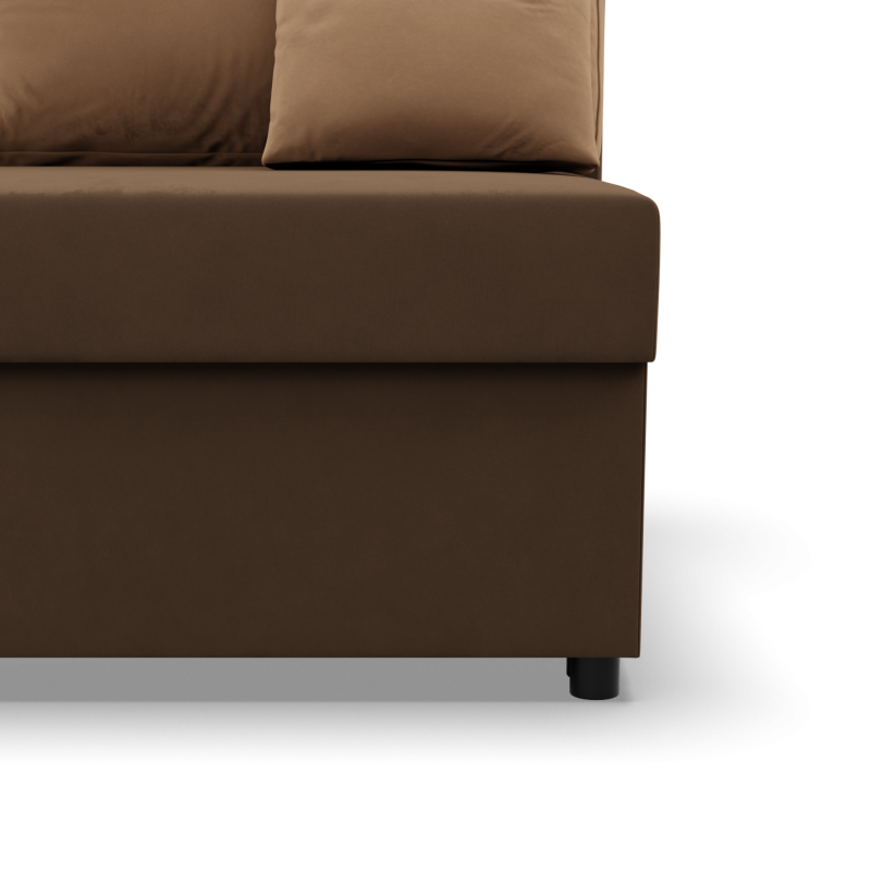 Ecksofa KEMI, Füllung - Schaumstoff, Seite - LINKS, Farbe - BRAUN + CAPPUCCINO