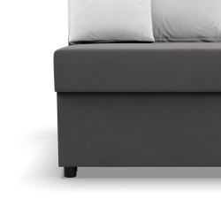 Ecksofa KEMI, Polsterung - Schaumstoff, Seite - RECHTS, Farbe - GRAU + WEISS