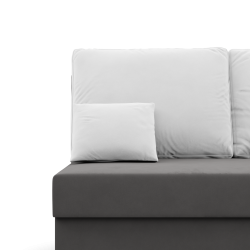 Ecksofa KEMI, Polsterung - Schaumstoff, Seite - RECHTS, Farbe - GRAU + WEISS