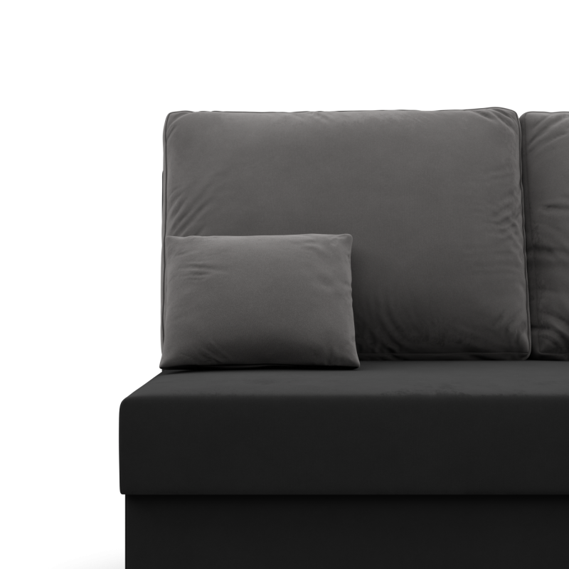 KEMI Corner Sofa, Filling - Foam, Side - RIGHT, Color - BLACK + GRAY