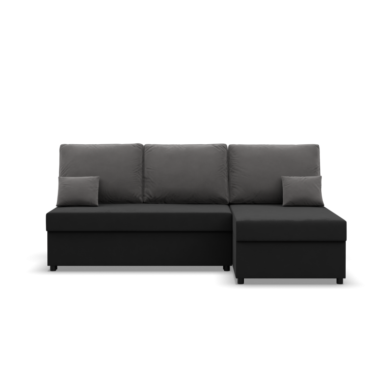 KEMI Corner Sofa, Filling - Foam, Side - RIGHT, Color - BLACK + GRAY