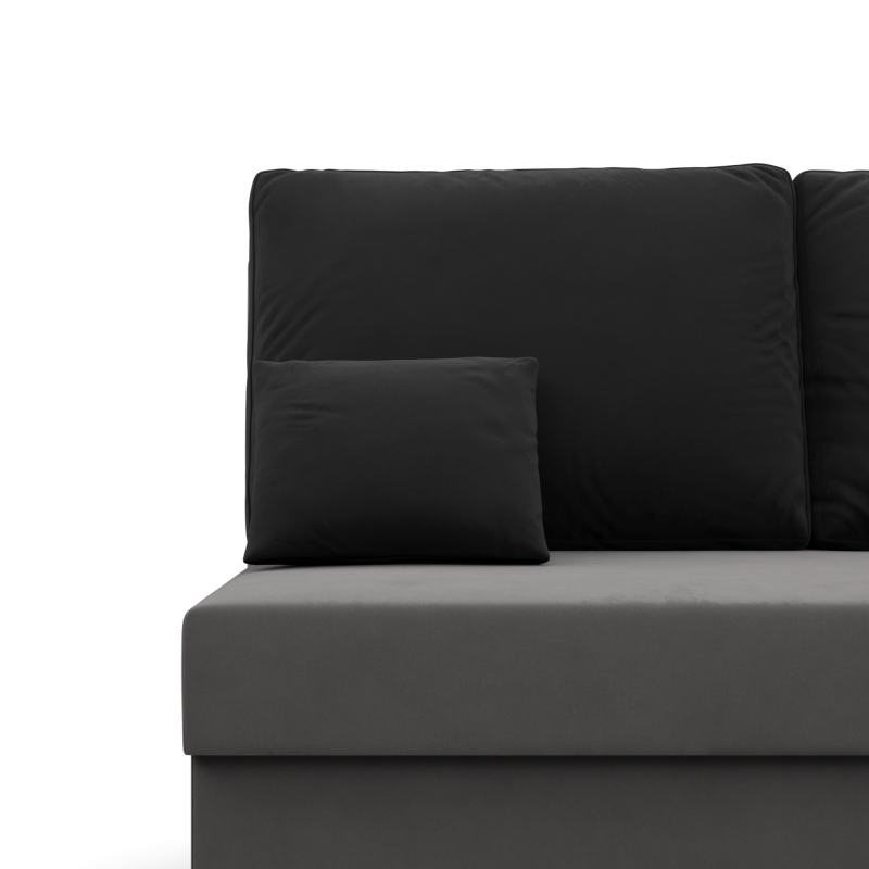 Ecksofa KEMI, Polsterung - Schaumstoff, Seite - RECHTS, Farbe - GRAU + SCHWARZ