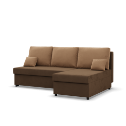 KEMI Corner Sofa, Filling - Foam, Side - RIGHT, Color - BROWN + CAPPUCCINO