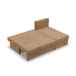 Ecksofa KEMI, Polsterung - Schaumstoff, Seite - RECHTS, Farbe - CAPPUCCINO