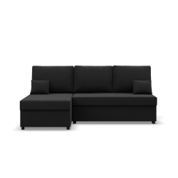 KEMI Corner Sofa, Filling - Spring, Side - LEFT, Color - BLACK