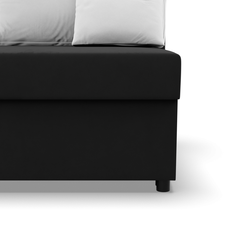 Corner sofa KEMI, Filling - Spring, Side - LEFT, Color - BLACK + WHITE