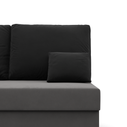 Corner sofa KEMI, Filling - Spring, Side - LEFT, Color - GRAY + BLACK