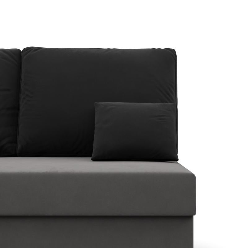 Corner sofa KEMI, Filling - Spring, Side - LEFT, Color - GRAY + BLACK