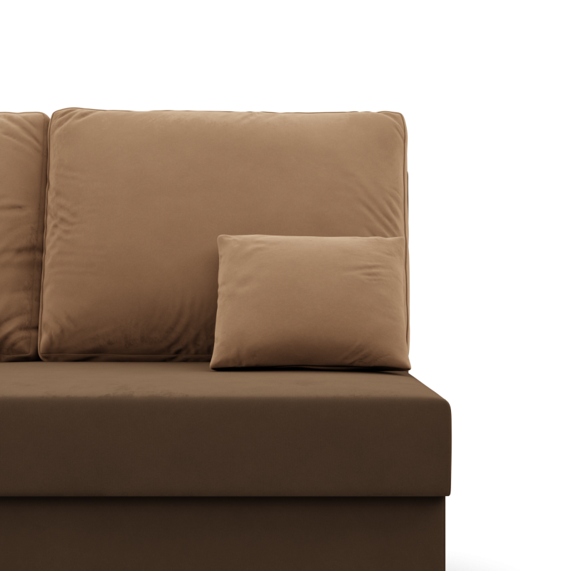 Ecksofa KEMI, Füllung - Federkern, Seite - LINKS, Farbe - BRAUN + CAPPUCCINO