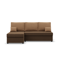 KEMI Corner Sofa, Filling - Spring, Side - LEFT, Color - BROWN + CAPPUCCINO