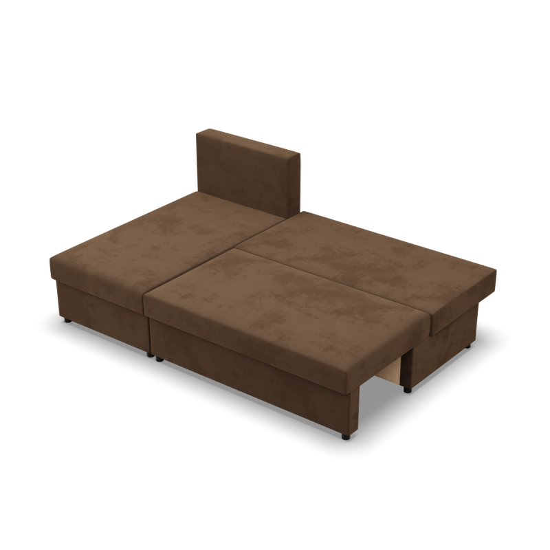 KEMI Corner Sofa, Filling - Spring, Side - LEFT, Color - BROWN