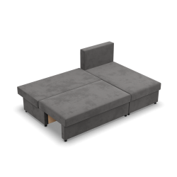 KEMI Corner Sofa, Filling - Spring, Side - RIGHT, Color - GRAY + WHITE