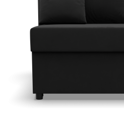 Ecksofa KEMI, Polsterung - Federkern, Seite - RECHTS, Farbe - SCHWARZ