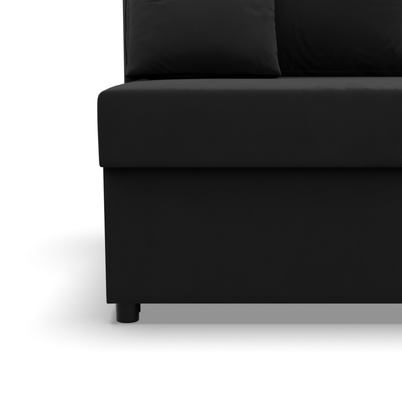Ecksofa KEMI, Polsterung - Federkern, Seite - RECHTS, Farbe - SCHWARZ