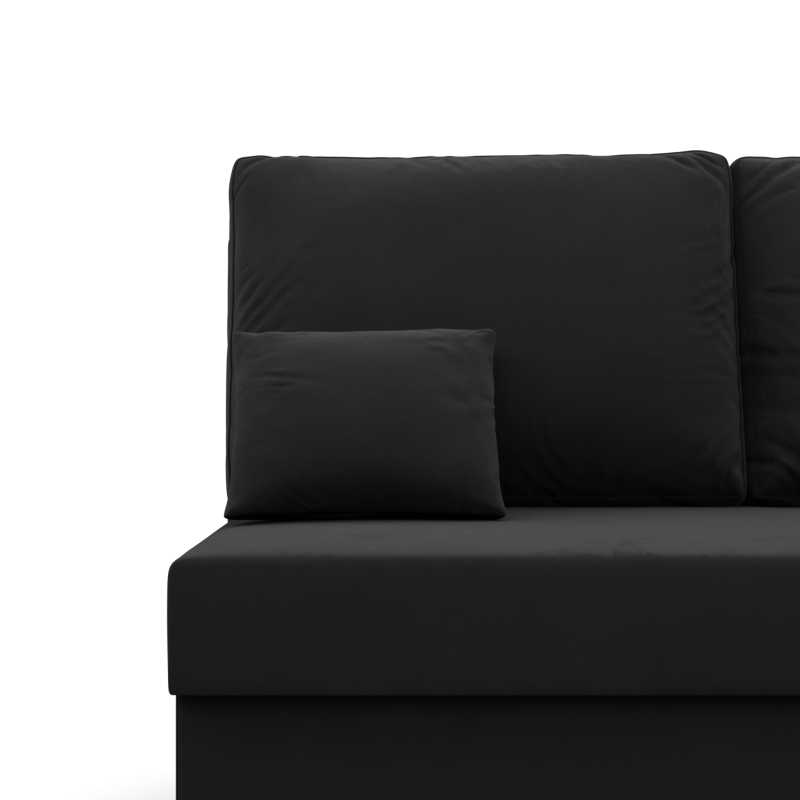 Ecksofa KEMI, Polsterung - Federkern, Seite - RECHTS, Farbe - SCHWARZ