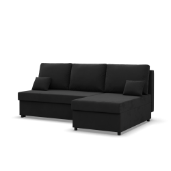 KEMI Corner Sofa, Filling - Spring, Side - RIGHT, Color - BLACK