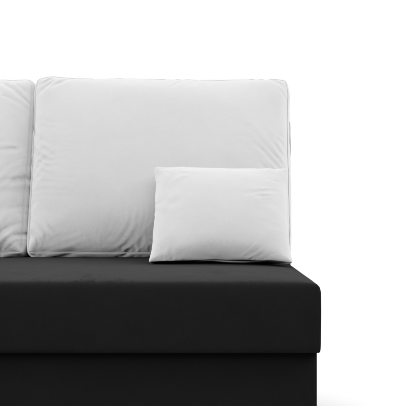 Ecksofa KEMI, Polsterung - Federkern, Seite - RECHTS, Farbe - SCHWARZ + WEISS
