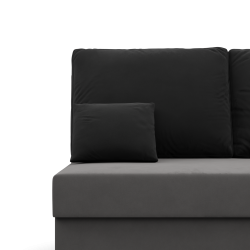 Sofá esquinero KEMI, Relleno - Con resortes, Lado - DERECHO, Color - GRIS + NEGRO