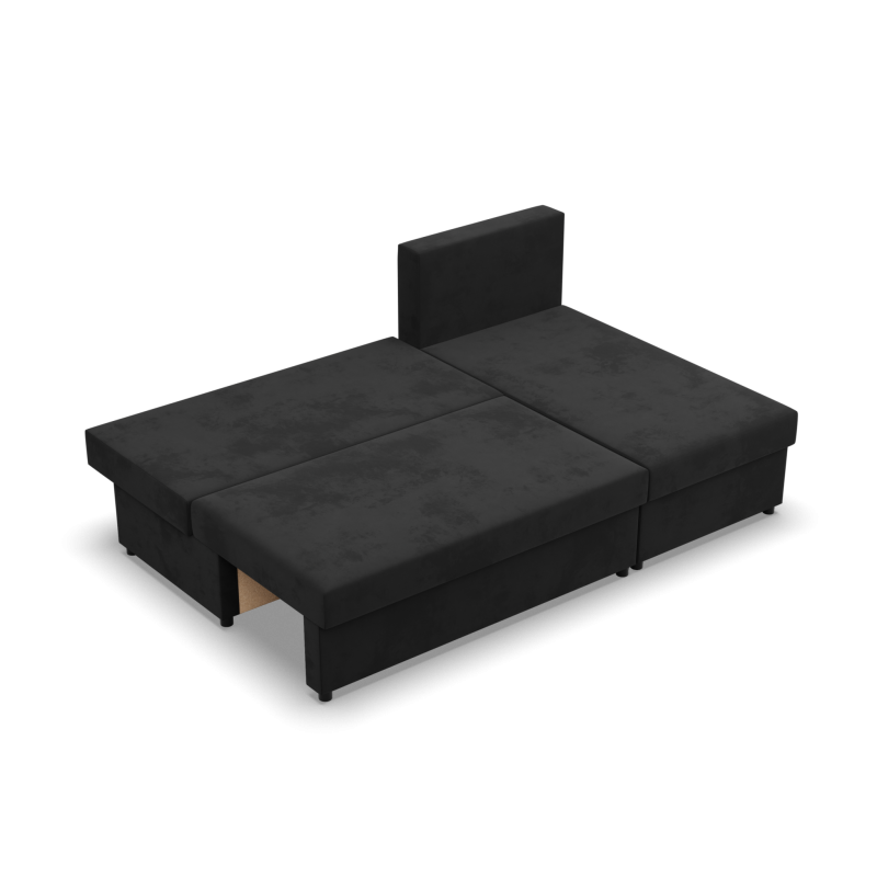 KEMI Corner Sofa, Filling - Spring, Side - RIGHT, Color - BLACK + RED