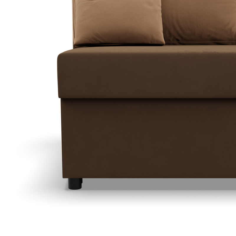 Ecksofa KEMI, Polsterung - Federkern, Seite - RECHTS, Farbe - BRAUN + CAPPUCCINO