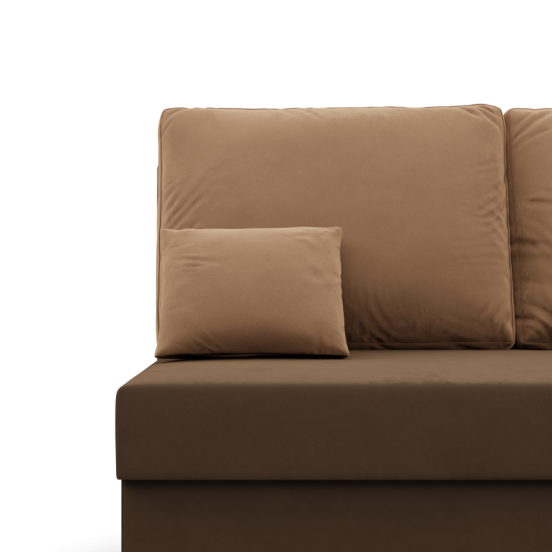 KEMI Corner Sofa, Filling - Spring, Side - RIGHT, Color - BROWN + CAPPUCCINO