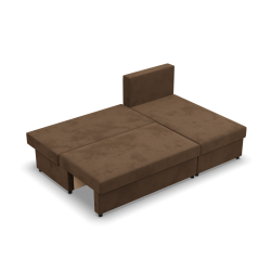 KEMI Corner Sofa, Filling - Spring, Side - RIGHT, Color - BROWN + CAPPUCCINO