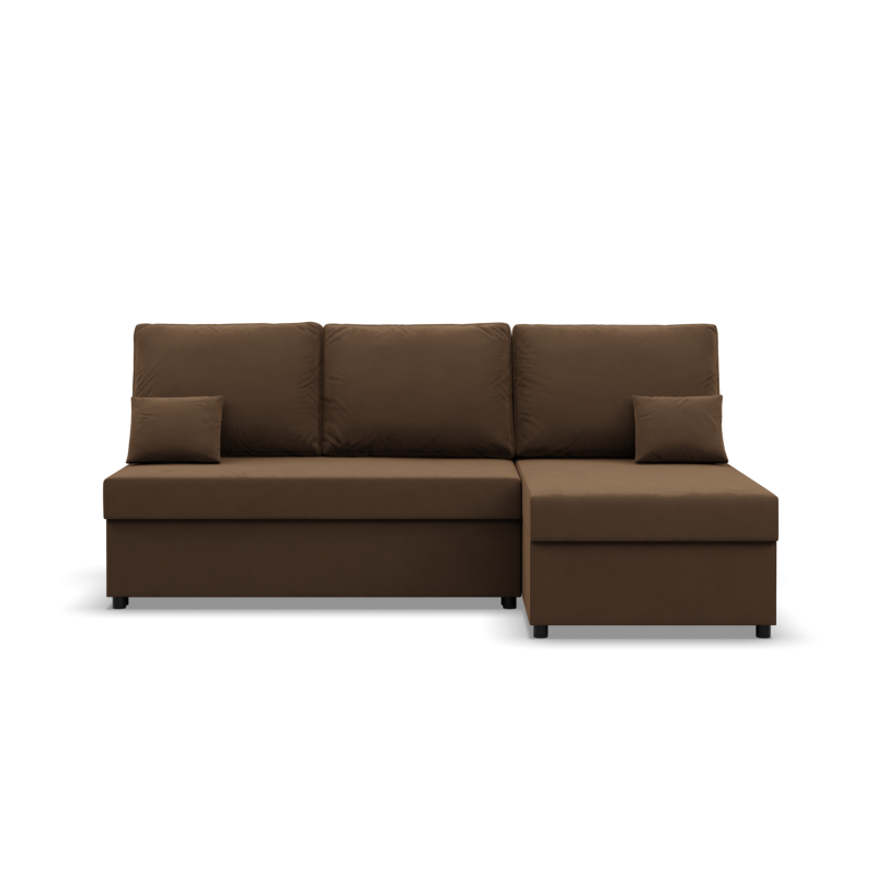 KEMI Corner Sofa, Filling - Spring, Side - RIGHT, Color - BROWN