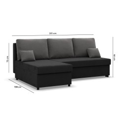Ecksofa KEMI, Polsterung - Federkern, Seite - RECHTS, Farbe - CAPPUCCINO