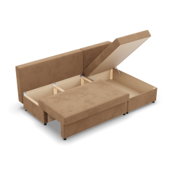 KEMI Corner Sofa, Filling - Spring, Side - RIGHT, Color - CAPPUCCINO