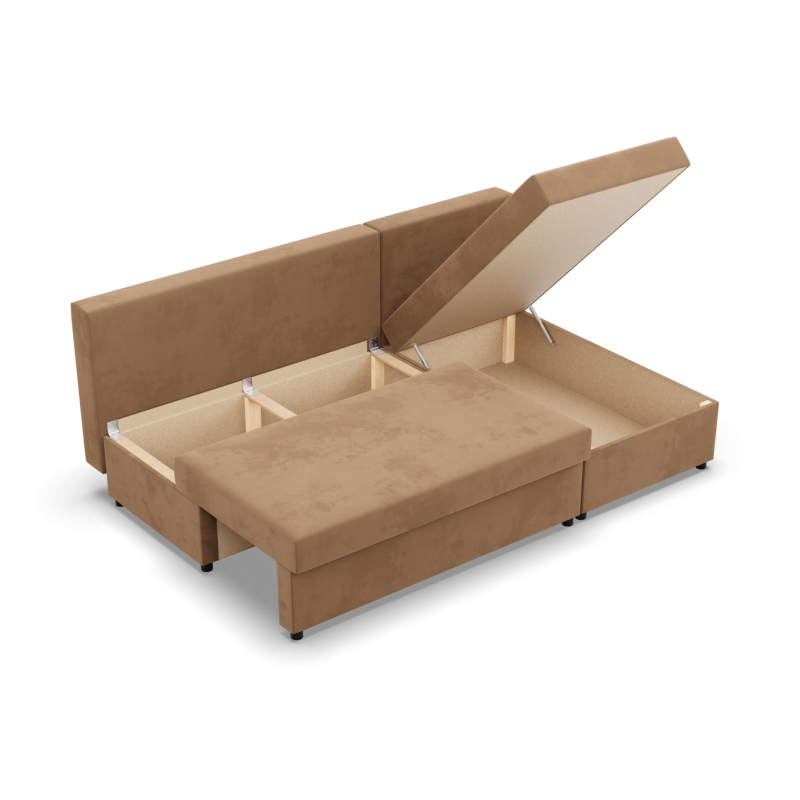 KEMI Corner Sofa, Filling - Spring, Side - RIGHT, Color - CAPPUCCINO