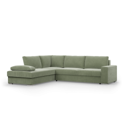 VELANO LL Corner Sofa, Side - LEFT, Color - LIGHT GREEN