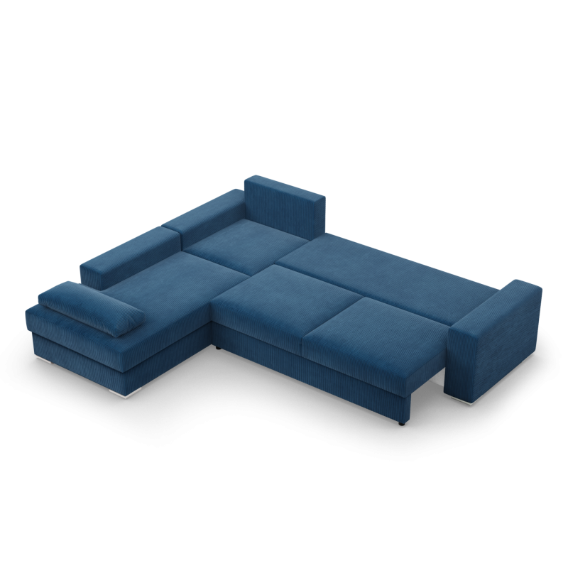 Ecksofa VELANO LL, Seite - LINKS, Farbe - DUNKELBLAU