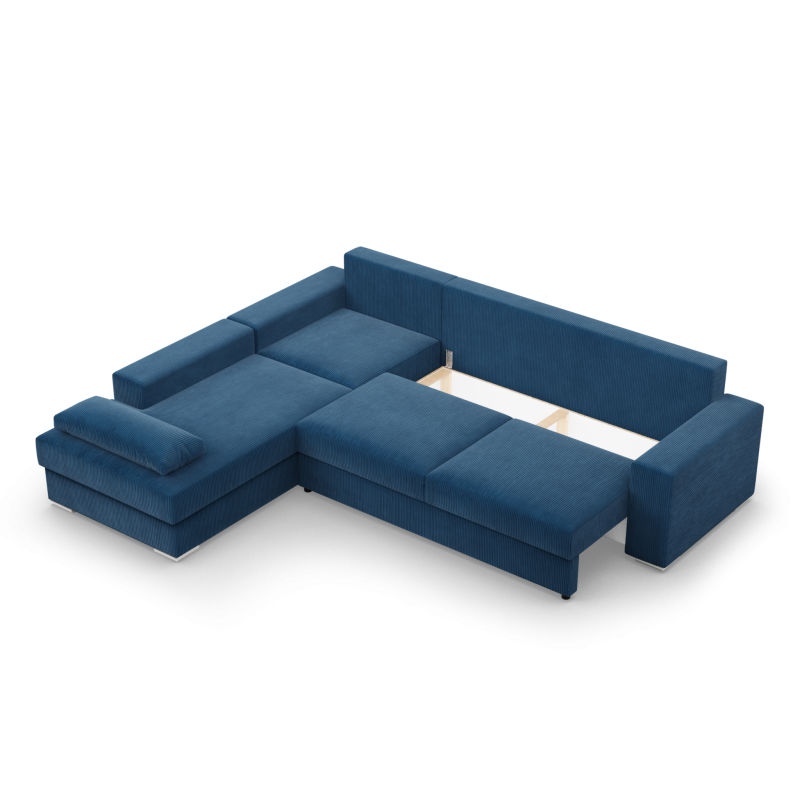 VELANO LL Corner Sofa, Side - LEFT, Color - NAVY BLUE