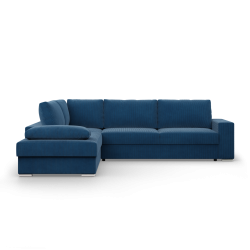 Ecksofa VELANO LL, Seite - LINKS, Farbe - DUNKELBLAU