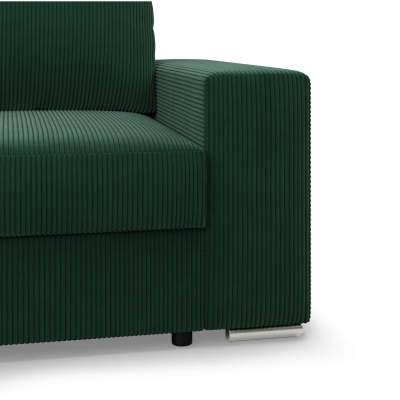 VELANO LL Corner Sofa, Side - LEFT, Color - BOTTLE GREEN