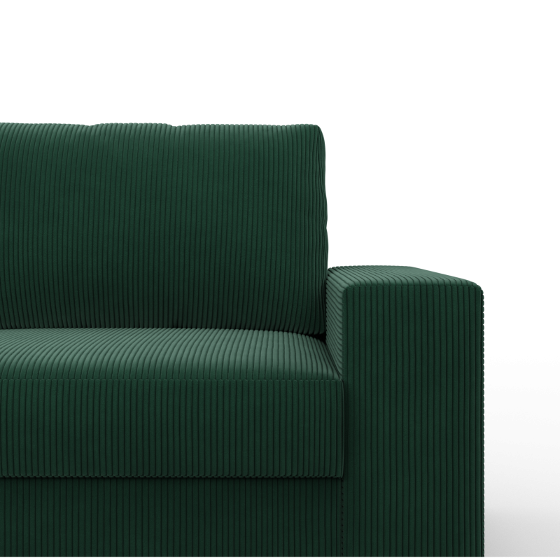 Ecksofa VELANO LL, Seite - LINKS, Farbe - FLASCHENGRÜN