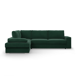 VELANO LL Corner Sofa, Side - LEFT, Color - BOTTLE GREEN
